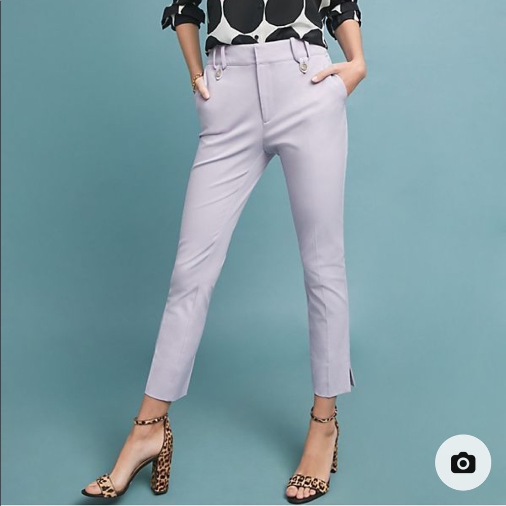Anthropologie | Lavender Essential Slim Trousers